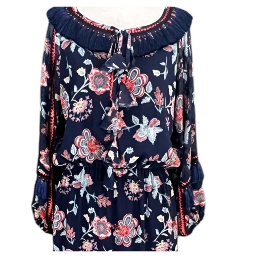 NWT Sachin & Babi Dalton Maxi Eastern Gouache Botanical Dress 0 $595 Blue Floral - Picture 6 of 8